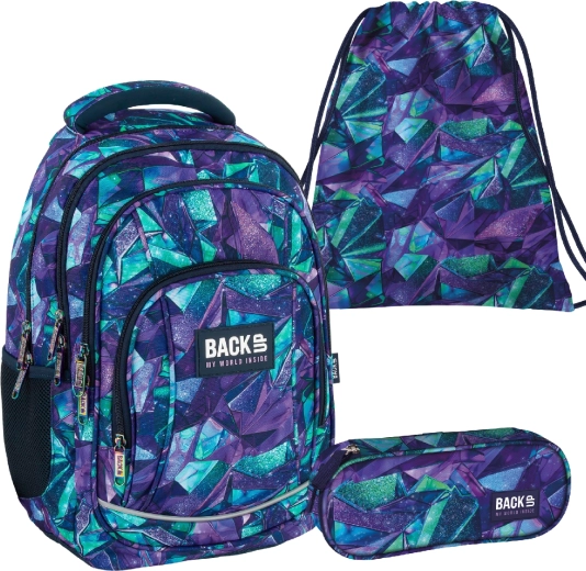 BackUP Crystal School Set 3-in-1 (backpack, pencil case pouch and gym bag)