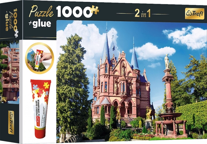 Trefl set 2u1 puzzle Dvorac Drachenburg, Njemačka 1000 dijelova s ljepilom