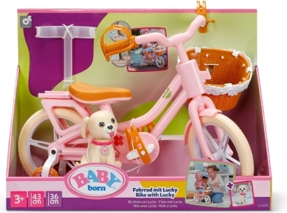 BABY born bicikl s psićem Luckyjem za lutke