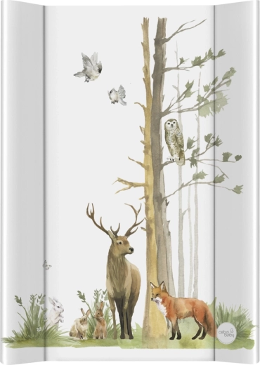 Ceba Baby mekana podloga za previjanje s bočnim rubovima Basic Woodland 50 × 70 cm