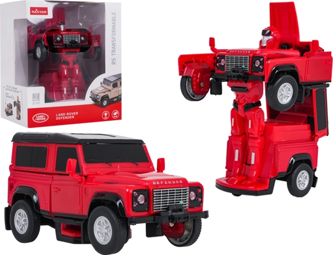 Transformirajući automobil i robot Land Rover Defender RASTAR 1:32, crveni