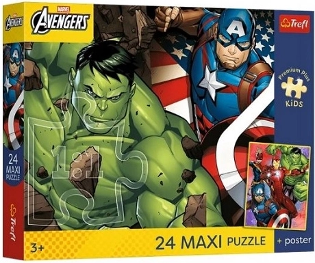 Trefl Marvel Avengers maxi puzzle 24 pieces with poster