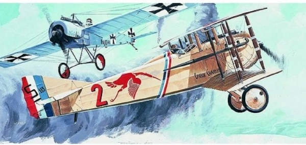 Model Spad S.8 15,4 x 19,3 cm u kutiji 31 x 13,5 x 3,5 cm