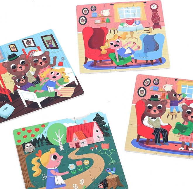 Vilac drvene puzzle Zlatokosa 4 u 1