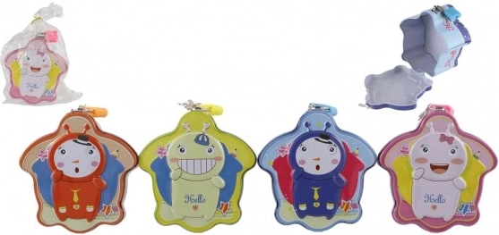 Dječja limena kasica s lokotom 10 × 6 cm – 4 boje