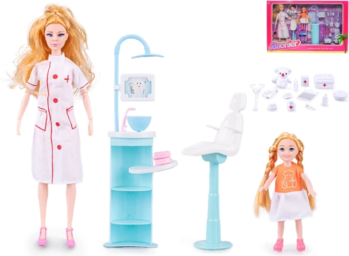 Lutka doktorica s malom pacijenticom 29 cm