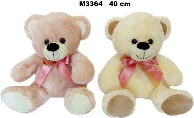 Plush teddy bear with a bow 40 cm - 1 piece