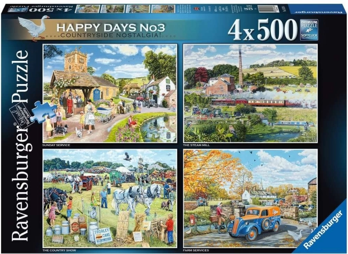 Ravensburger Puzzle Happy Days: Memories of the Countryside 4×500 pieces