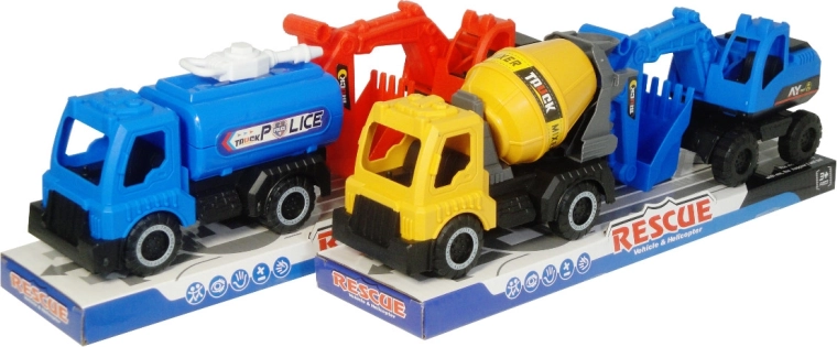 Građevinski i spasilački strojevi – set 2 vozila sa zamašnjakom
