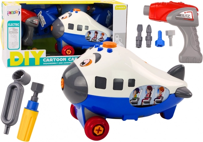 Kresani avion za sastavljanje DIY – plavi