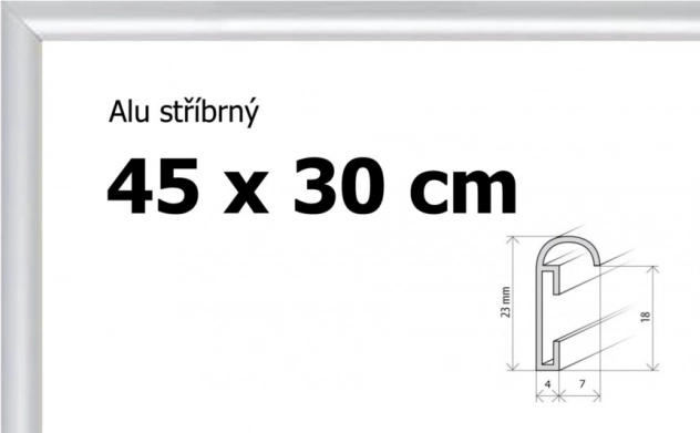 Aluminijski okvir 45 × 30 cm – srebrni