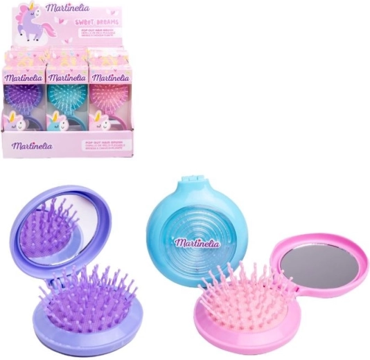 Folding round hairbrush with puzzle - 1 piece