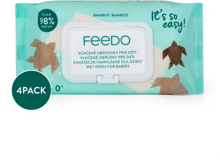 Feedo bamboo wet wipes plastic-free 4×56 pcs