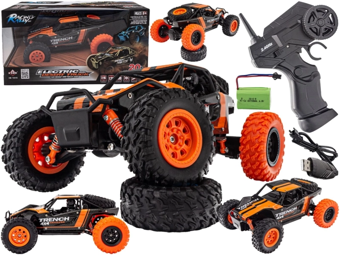 Pustinjski RC kamion 4WD 2,4 GHz 1:24 do 20 km/h narančasti - 1 komad