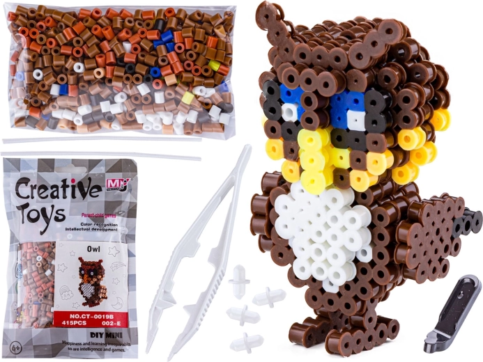 Iron-on beads 3D – owl (bag)