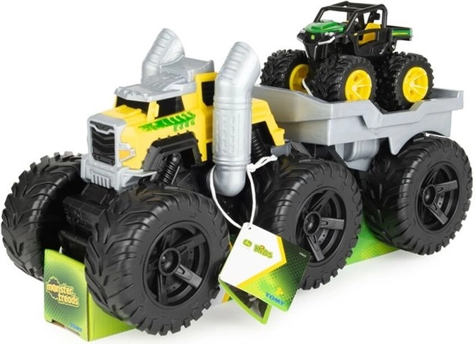 Tomy John Deere Monster Treads Roaring Rev Up Hauler – set monster trucka s transporterom i vozilom Gator