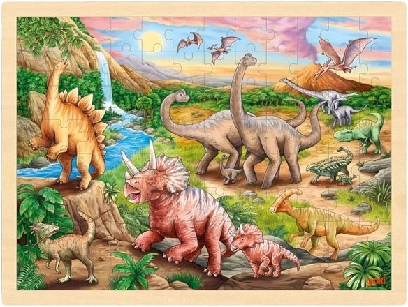 Goki drvene puzzle Dinosaurov put, 96 dijelova