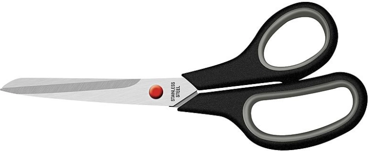 Scissors with soft grip 21.5 cm, black