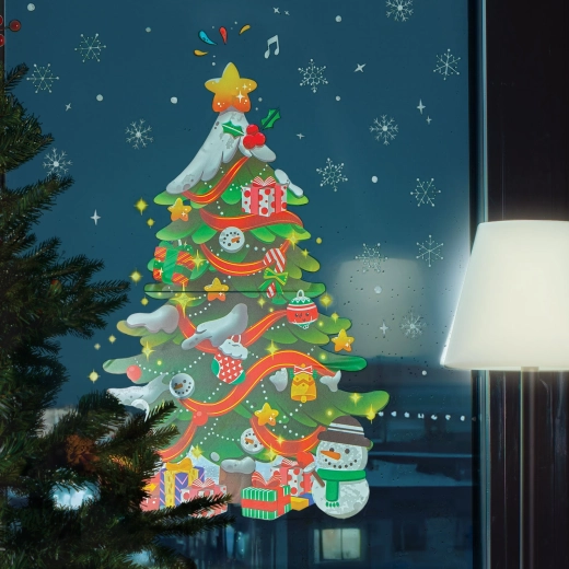 Christmas window sticker, Christmas tree, 62 × 70 cm