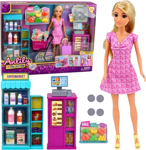 Lutka Anlily sa supermarketom, blagajnom i dodacima