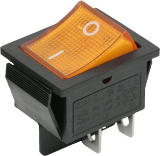 Rocker Switch with Yellow Backlight