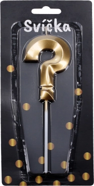 Zlatna party svijeća u obliku upitnika