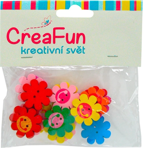 Drveni gumbi cvijet – set od 20 kom, promjer 2,1 cm