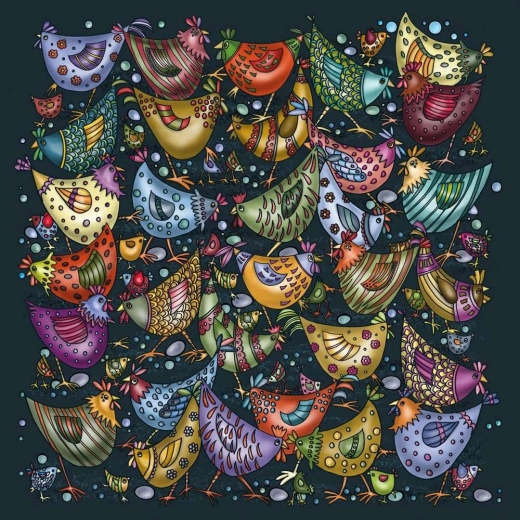 Kvadratne puzzle Palapeli – hrpa pilića, 239 dijelova