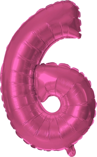 Foli balon broj 6 ružičasti 30 cm TORO