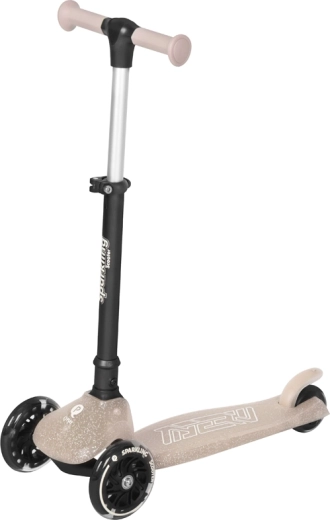 Dječji romobil QPlay Sparkling nude pink s LED kotačićima