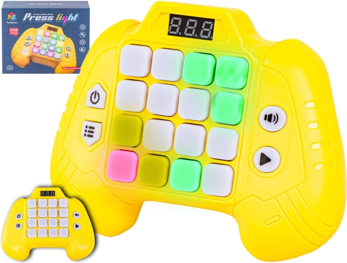 Electronic memory game for children in the shape of a yellow gamepad - 1 piece