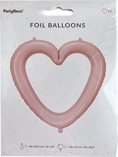 Ružičasti folijski balon u obliku srca – fotookvir 86 × 83 cm