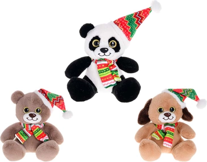 Plišana životinjica 15 cm s kapicom i šalom