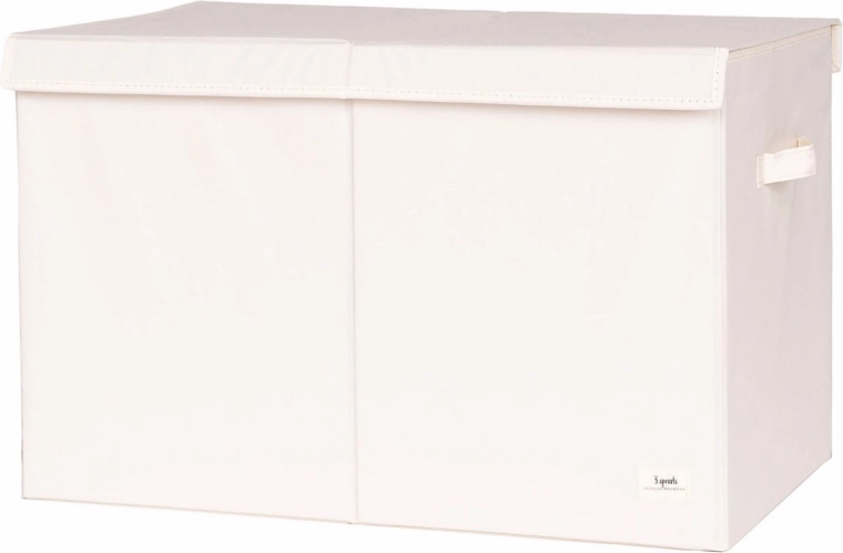 3 Sprouts toy chest made from recycled polyester solid/cream