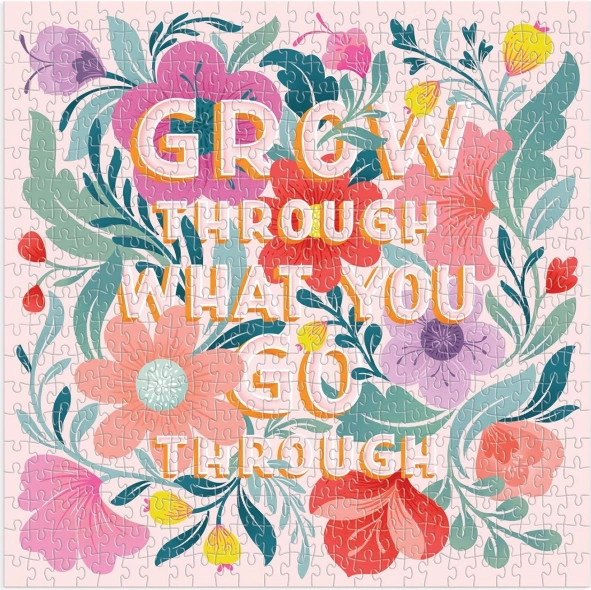 kvadratne puzzle Galison Grow Through What You Go Through – 500 dijelova