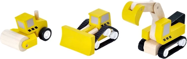 PlanToys construction vehicles for a car track