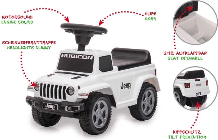Children's ride-on Jeep Gladiator, white