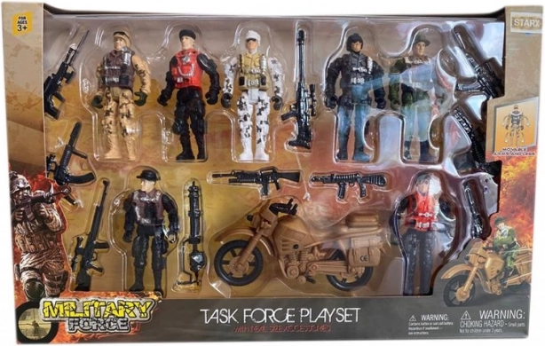 Veliki set vojnika s motociklom STARX