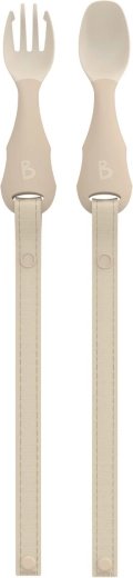 Bibado Handi baby cutlery with clip fawn