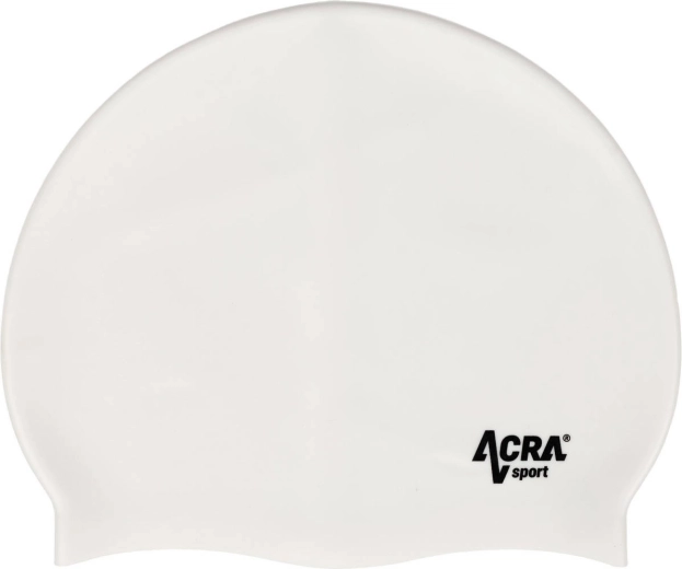 ACRA silicone swimming cap, white - 1 piece