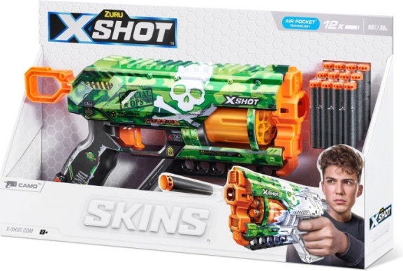Pištolj za pjenaste strelice X-SHOT Skins Griefer camo – 12 strelica