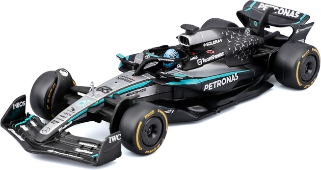 Bburago model Formule 1 Mercedes‑AMG Petronas W16 2025 George Russell u akrilnoj kutiji (1:43)