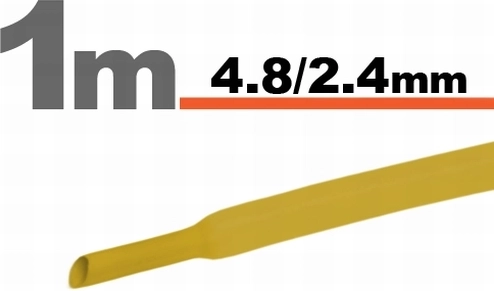 Yellow heat-shrink tubing 4.8/2.4 mm