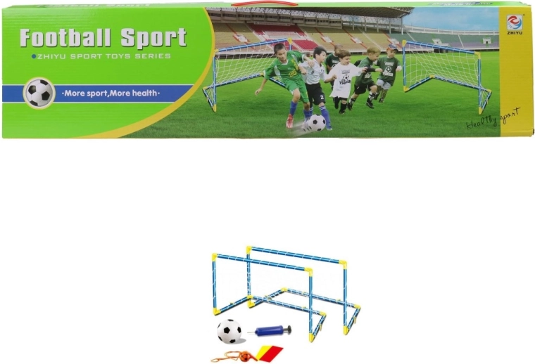 Children’s football set with two goals, ball and pump