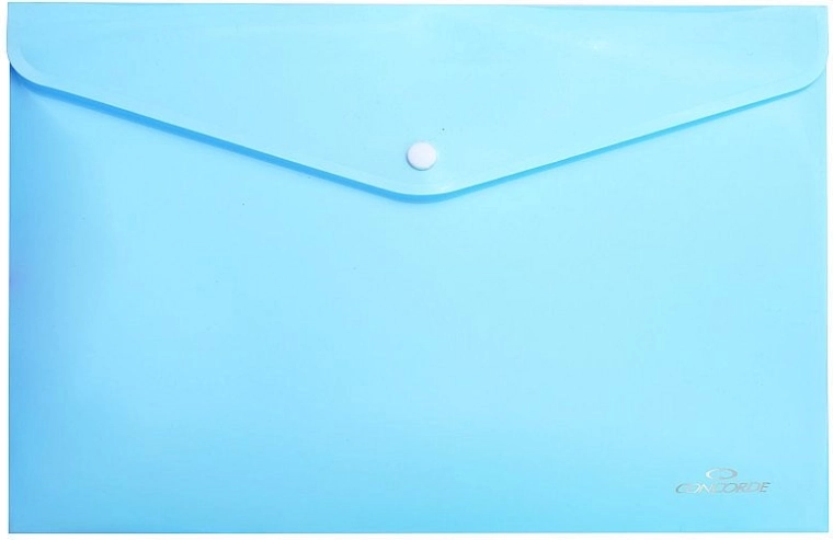 A4 Button-Closure File Folders, Pastel Blue