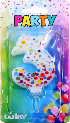 Party svijeća broj 3 s točkicama