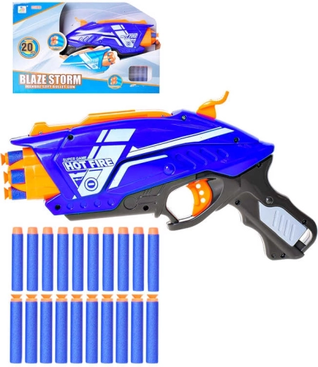 Dječji blaster s rotacijskim spremnikom i pjenastim mecima 20 kom