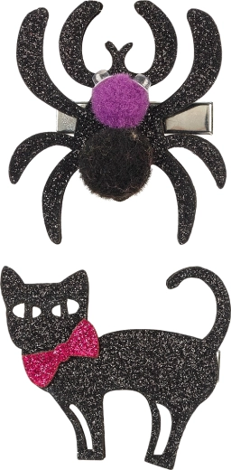 Souza! Sybil hair clips – Halloween cat and spider (2 pcs)