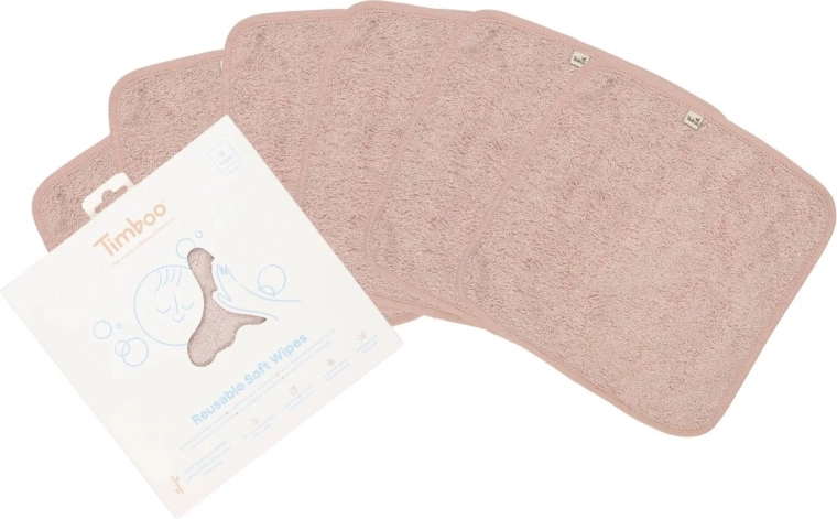 Timboo višekratne mekane maramice Misty Rose (6 kom)