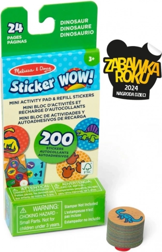 Sticker Wow zamjenska punjenja + mini knjižica – dinosauri